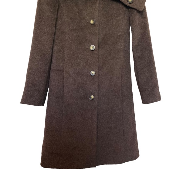 MaxMara Max and Co. Classics Cowl Collar Coat Alpaca/Wool Brown Retro Sz 6 - Picture 9 of 11